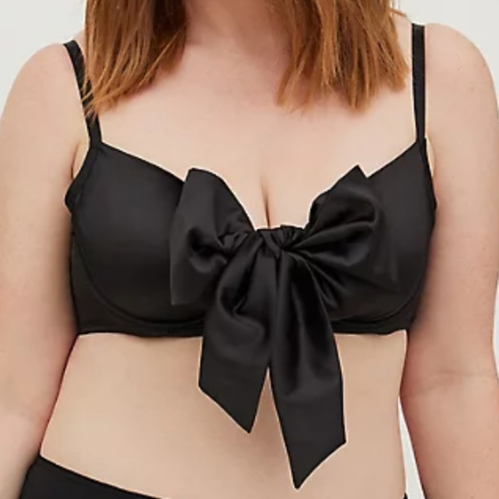 Torrid Satin Bow Underwire Bra - Picture 1 of 5